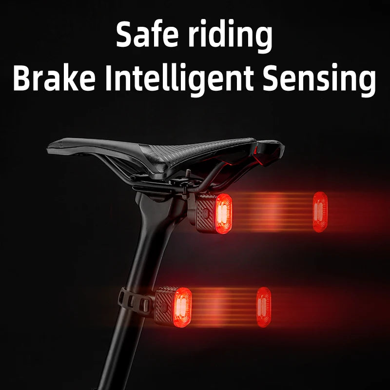 Smart Brake-Sensing Bike Tail Light with IPX6 and Type-C Charge