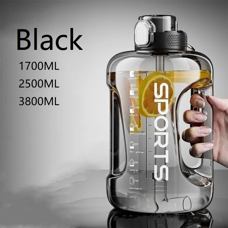 Large Capacity Fitness Cup - BPA Free Sports Water Bottle with Straw (1700ML/2500ML/3800ML)
