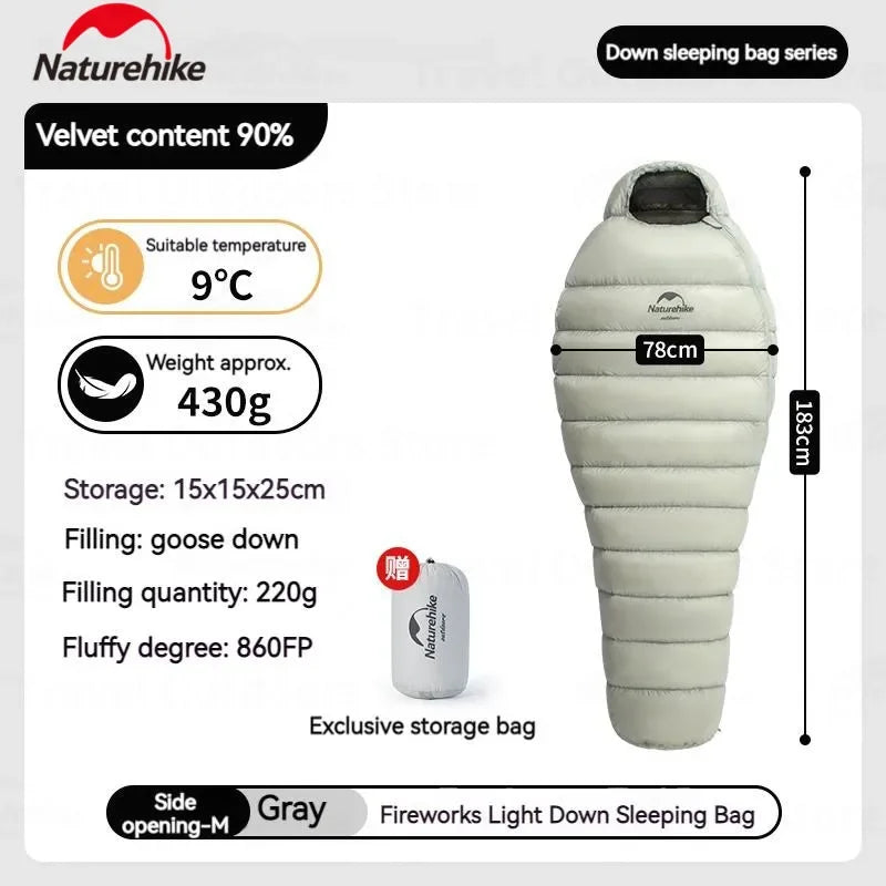 NATUREHIKE Ultralight 860FP Goose Down Mummy Sleeping Bag – Compact, Waterproof & Winter-Ready