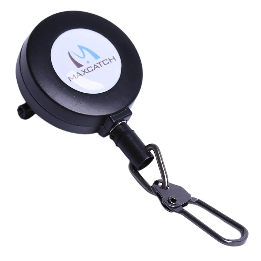 MAXIMUMCATCH Fly Fishing Zinger Retractor Badge Holder with Steel Cord and Magnetic Plate