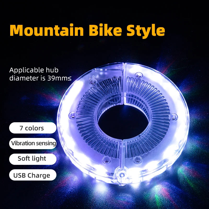 Smart RGB Bicycle Wheel Light with Vibration Sensor – USB