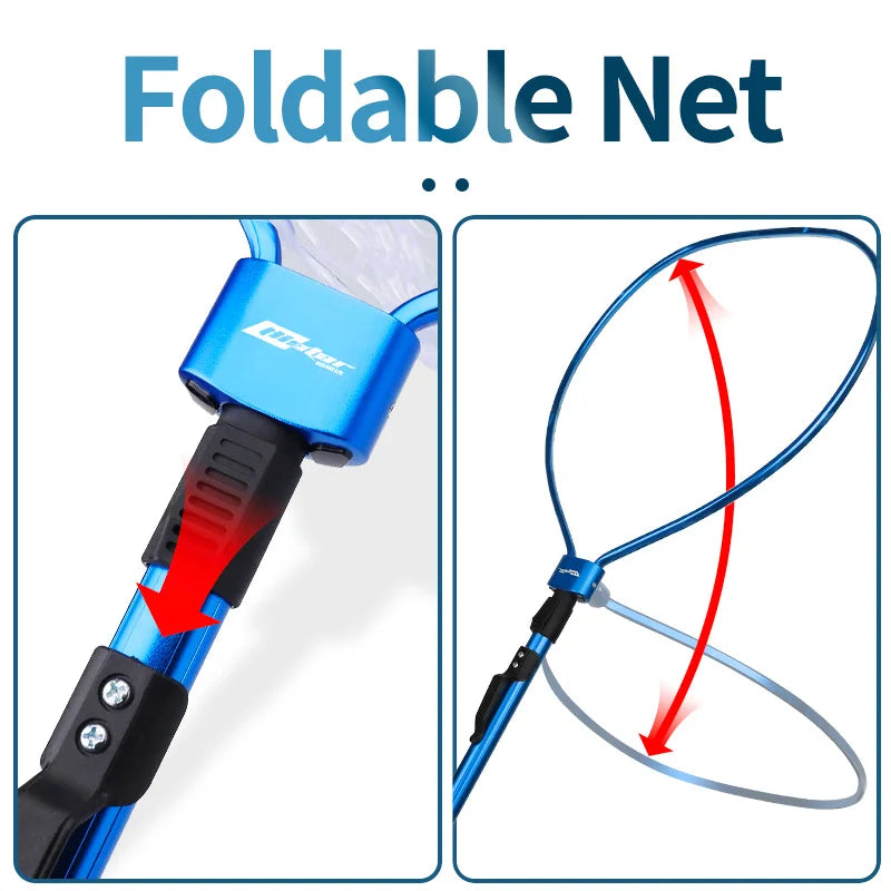 HISTAR Ultralight Foldable Fly Fishing Landing Net – Soft Rubber Mesh with Stainless Steel Handle