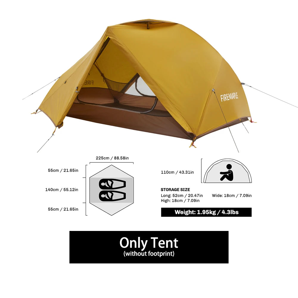 FIRE-MAPLE Tropics Ultralight Backpacking Tent 2 Person for Hiking & Trekking Shelter