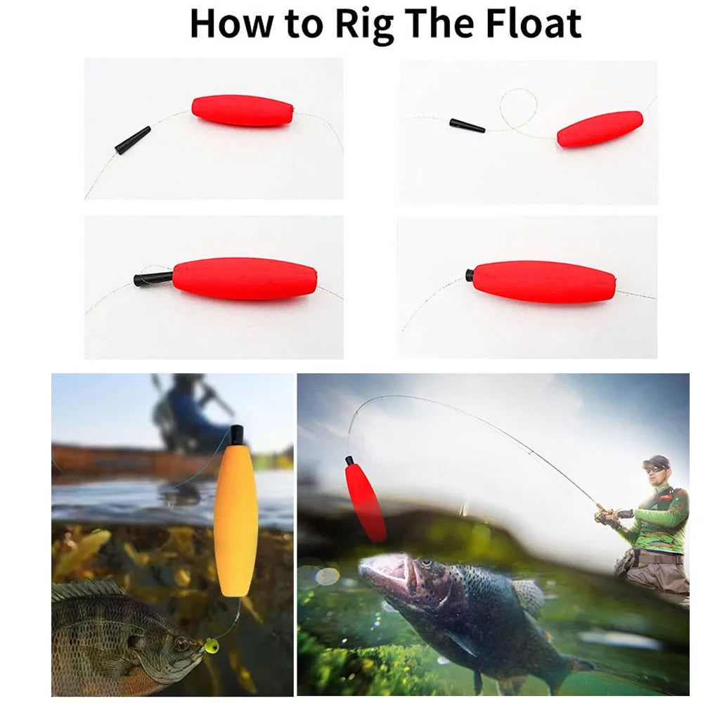 10PCS Fishing Peg Floats – High-Buoyancy Foam Cigar Slip Bobbers for Trout