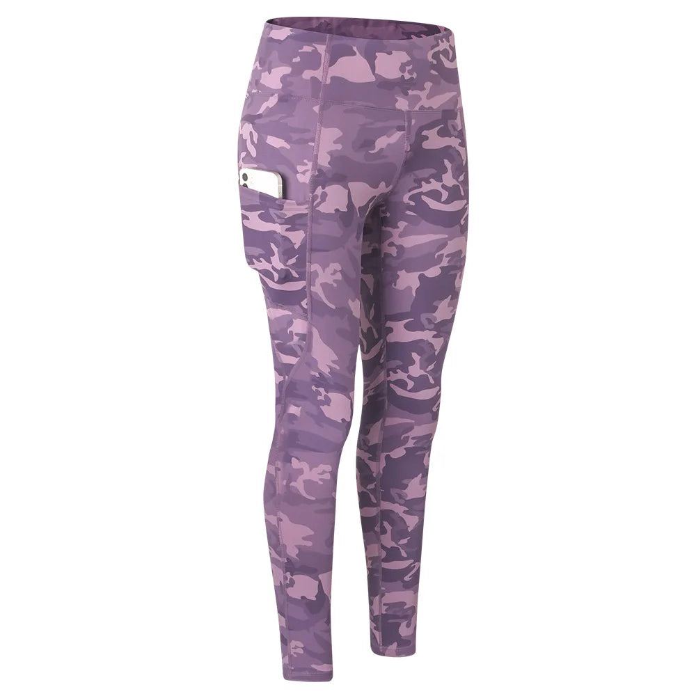 Camouflage High-Waist Yoga Leggings – Hip-Lifting Fitness Trousers for Women