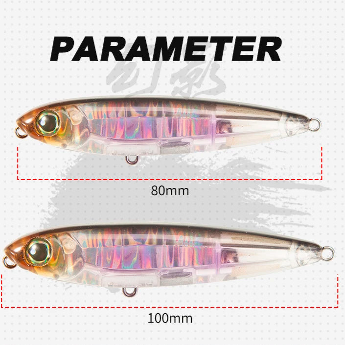 Topwater Pencil Fishing Lure - 80MM/100MM Walk The Dog Surface Bait