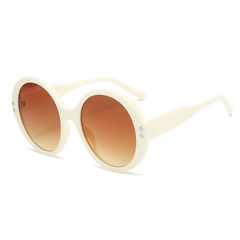 Vintage Oversized Round Sunglasses with UV400 Lenses