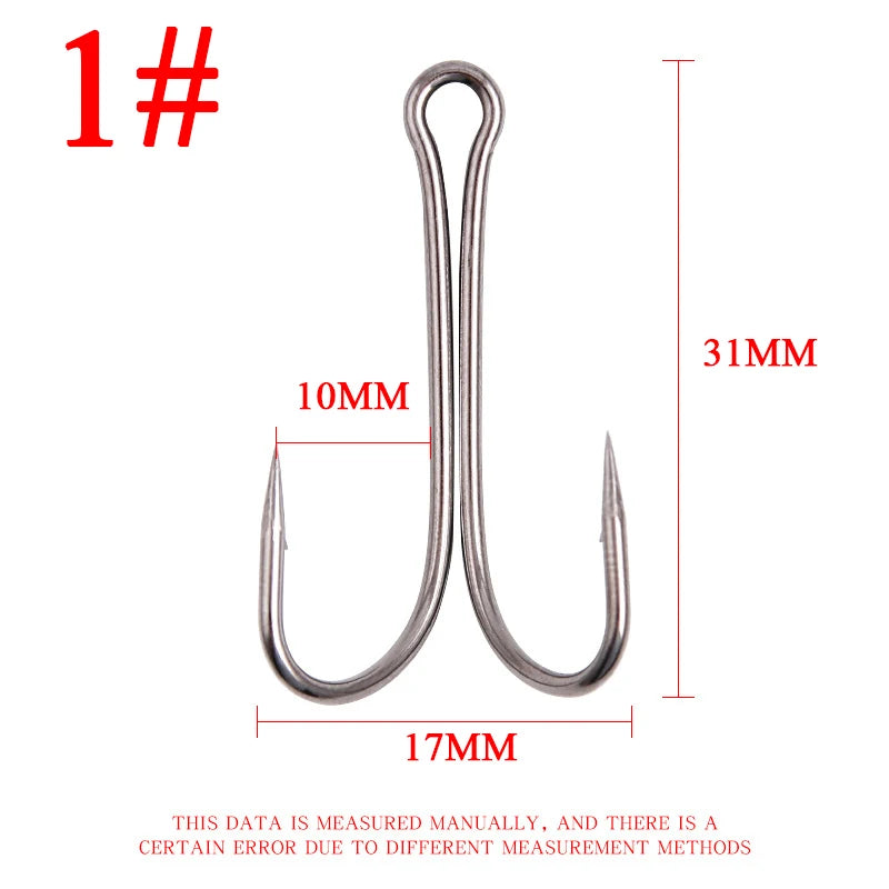 10PCS 50PCS 100PCS Long Shank Double Hook – Weedless Duple Hooks For Jigs & Soft Lures