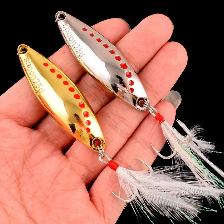 2.5G-30G Metal Vib Leech Spinner Spoons – Lures for Large Predator Fish