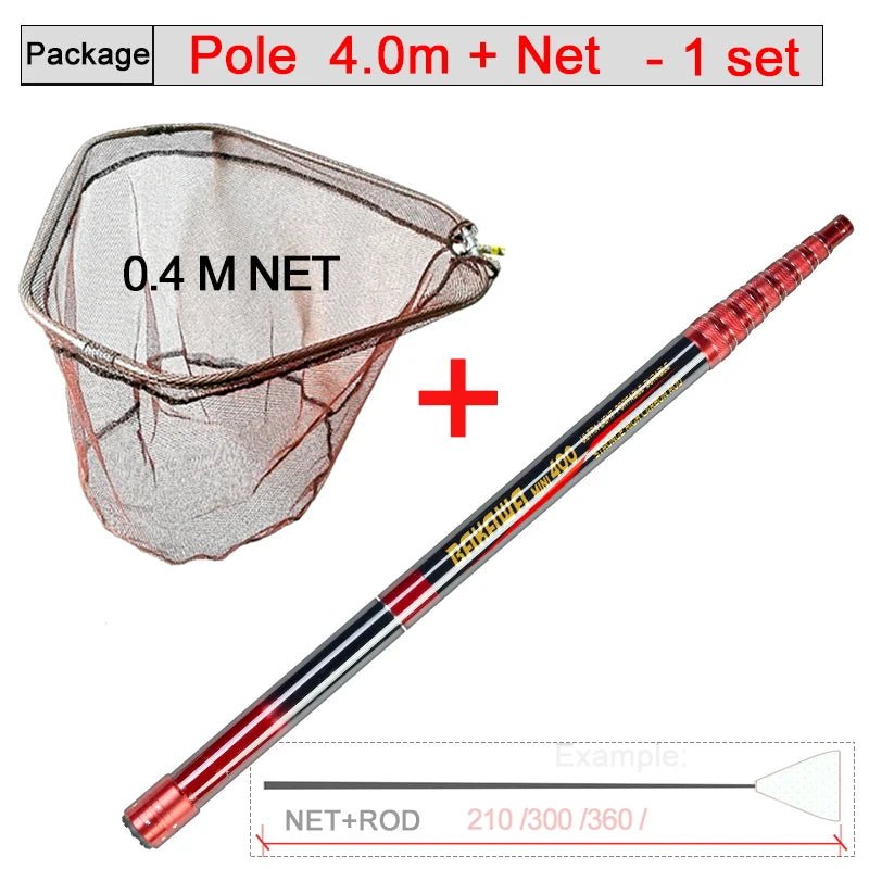 BAKAWA Folding Fishing Net Telescopic Landing Net – Carbon Fiber Fly Fishing Tool