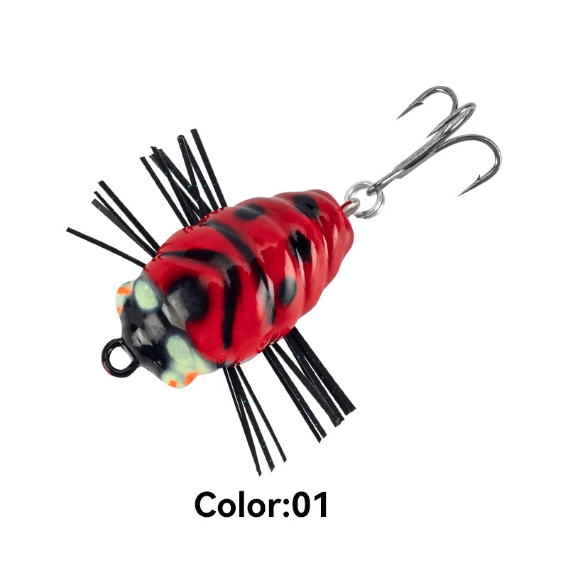 LEYDUN MicroBug Insect Fishing Lure – 20mm 1.4g & 30mm 3.5g Topwater Floating Bait Wobbler