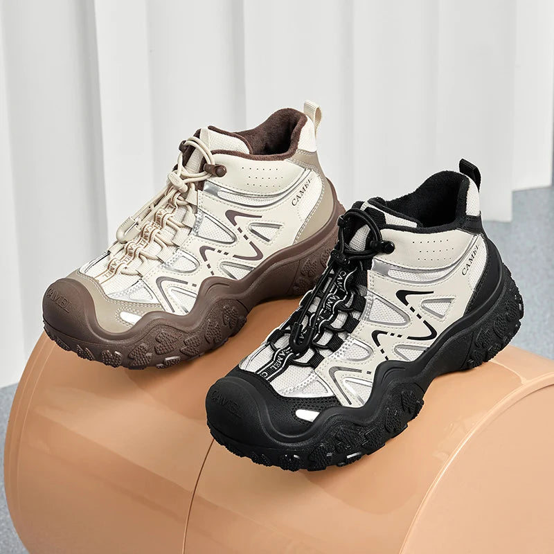GOLDEN CAMEL Women's High-Top Hiking Shoes – Breathable Waterproof Outdoor Trainers