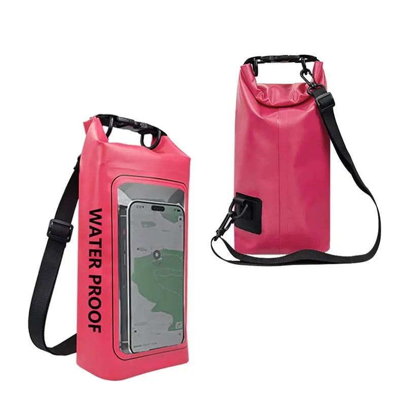 2L PVC Waterproof Dry Bag with Touch Screen Shoulder Strap