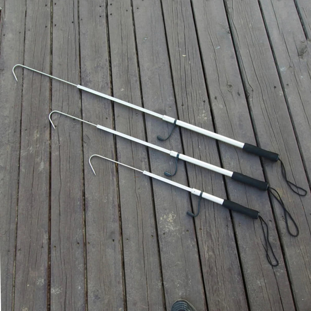 Telescopic Fish Gaff – Stainless Steel Fishing Hook with EVA Handle for Sea Fishing