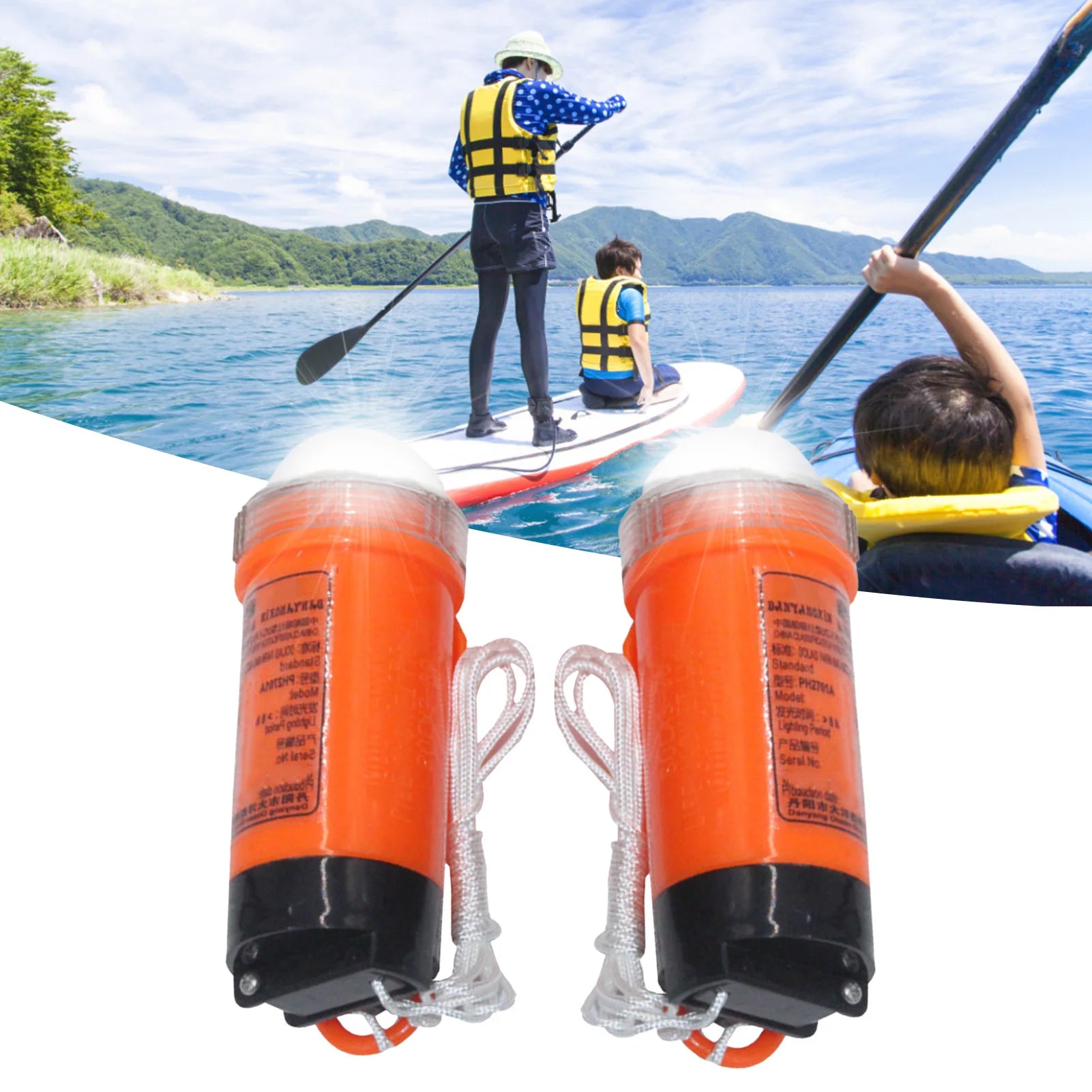 2PCS LED Marine Emergency Position Lights – Waterproof Flashing Safety Beacons