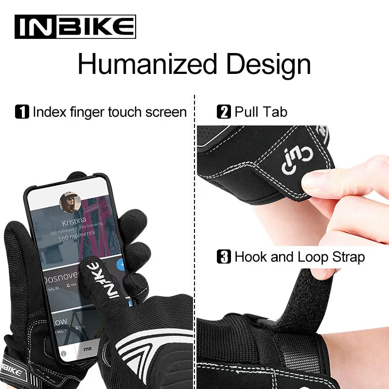 Winter Motorcycle Gloves with Touchscreen and Hard Shell Grip