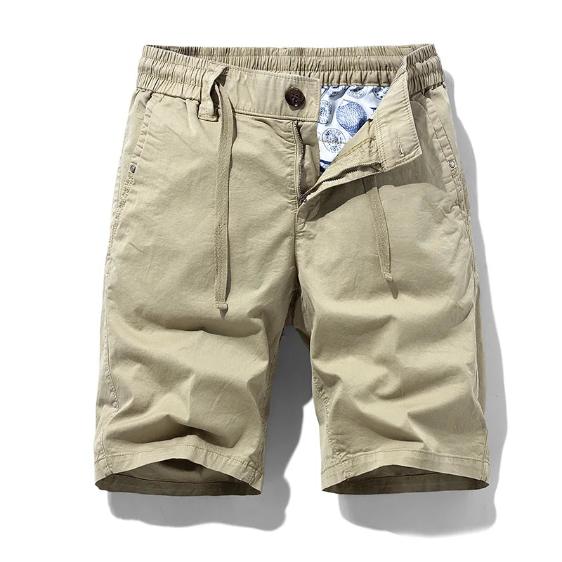 TAUVSEDI Men’s Cotton Cargo Shorts – Summer Jogger Bermuda Beach Shorts with Drawstring