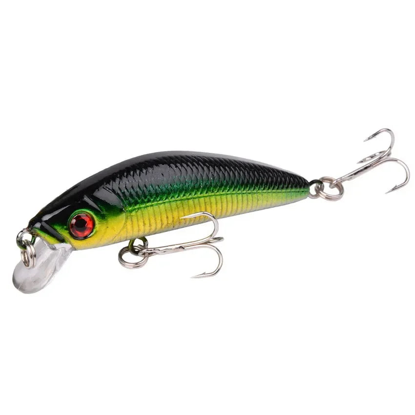 Minnow Fishing Lure - 70MM 8g 3D Eyes Crankbait Wobbler Artificial Hard Bait Tackle