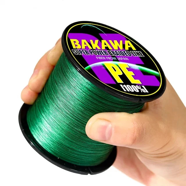 BAKAWA 4 Strands Braided Fishing Line 500M-1000M - Japan Abrasion-Resistant PE, Floating Line