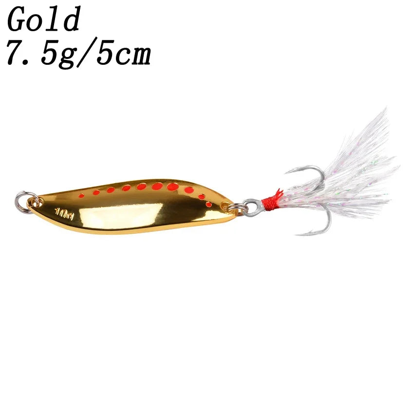 2.5G-30G Metal Vib Leech Spinner Spoons – Lures for Large Predator Fish