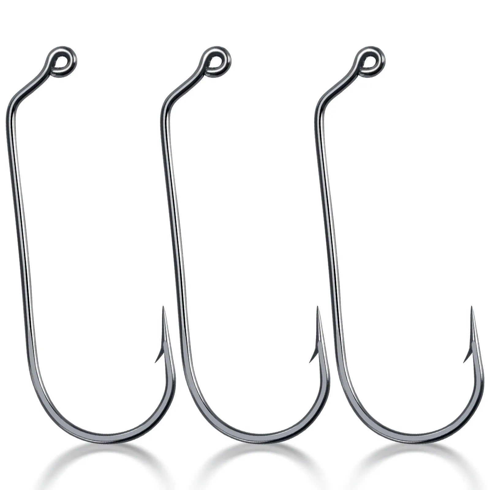 10/20/30/50PCS 60° Jig Hooks – High Carbon Steel Long Shank Hooks For Swimbait, Jigs & Ned Rig Fishing