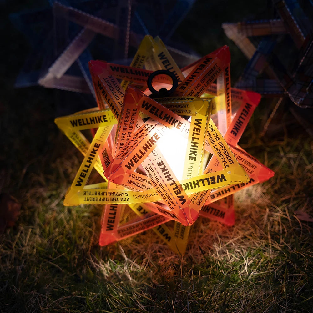 USB-C Camping Lantern with DIY Star Lampshade & 5 Light Modes
