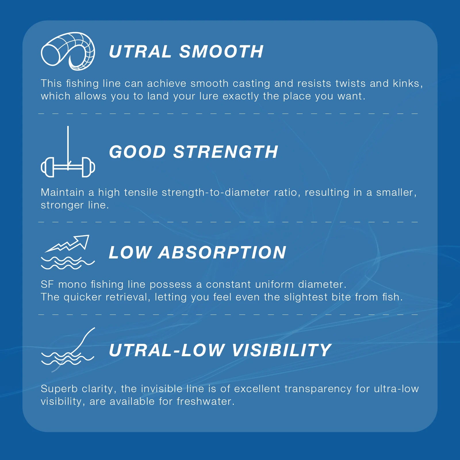 SF Monofilament Fishing Line 110YDS/330YDS – Clear Nylon, Ultra Smooth, 2-20LB for Freshwater