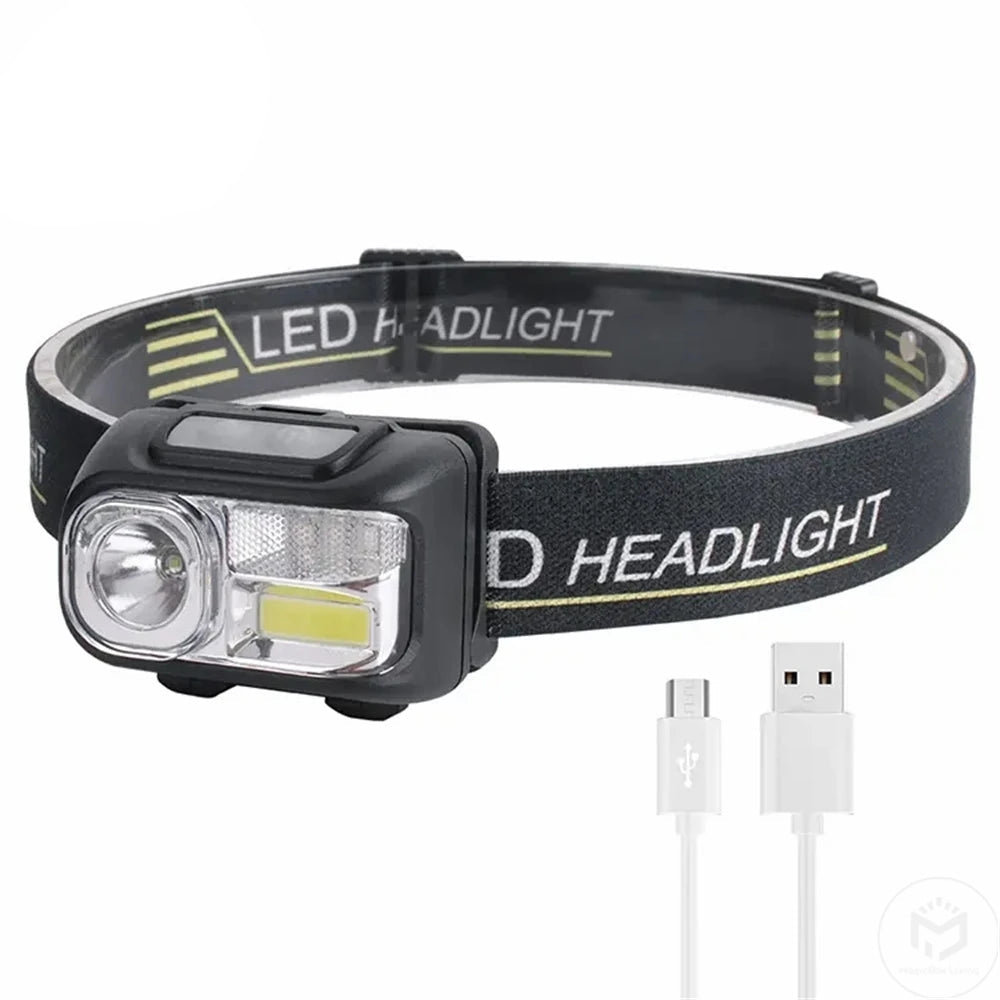 Motion Sensor Headlamp – USB Rechargeable with 6 Light Modes
