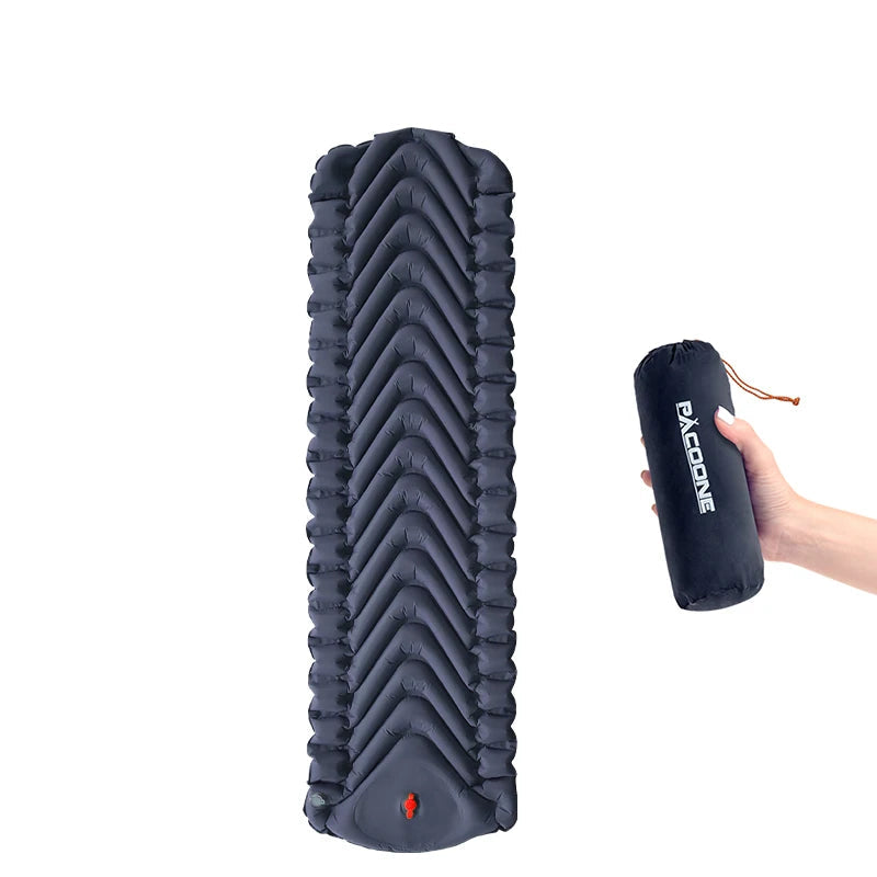 PACOONE Ultralight Inflatable Waterproof Sleep Pad with Built-in Pump & Pillow