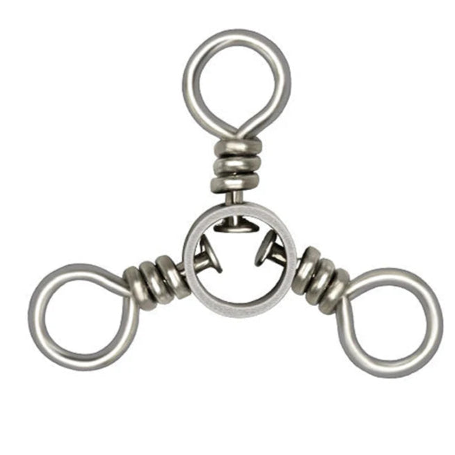 3-Way Barrel Swivels 50pcs – Triple Copper Fishing Connectors Set
