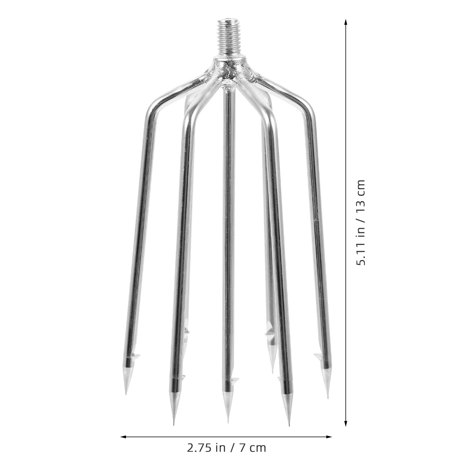 Multi-function Fishgig Prong Head Fork - Stainless Steel Spearing Tool for Fishing & Hunting