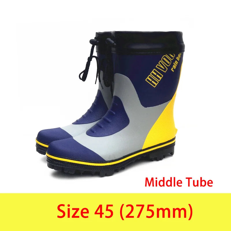 Waterproof Fishing Boots – Steel Spike Sole Rubber Gumboots for Hunting, Hiking & Working