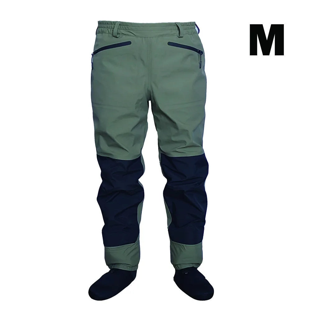 3-Layer Breathable Waterproof Fly Fishing Waist Waders – Durable Stockingfoot Wading Pants