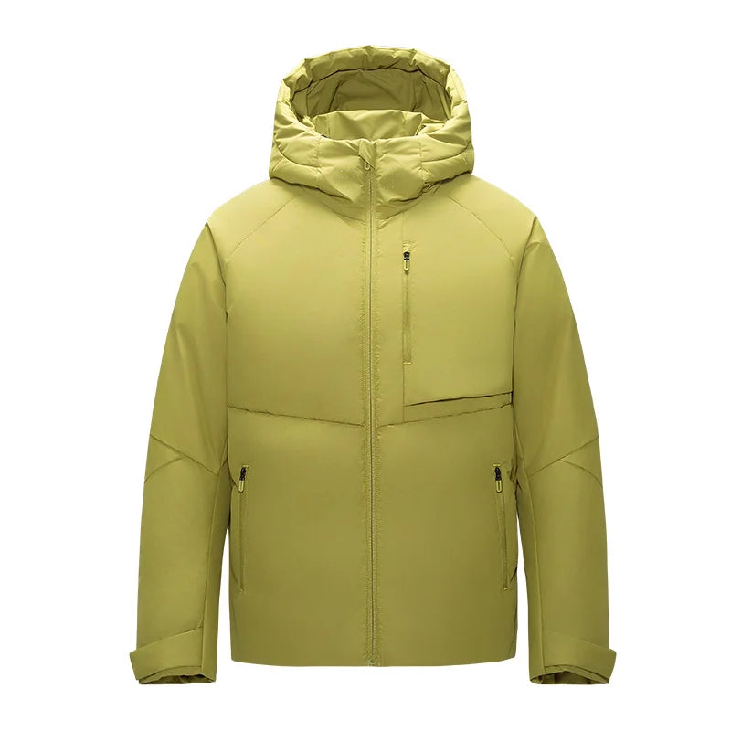 TAUVSEDI Men’s Winter Hooded Windproof Jacket – Thick Outdoor Casual Parka Coat