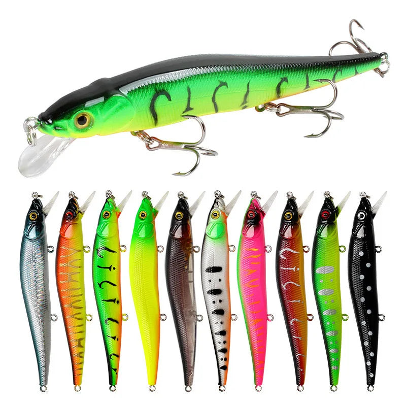 10PCS 11.5CM/14G Bionic Swing Hard Bait Lure - 3D Eyes Hook Wobbler
