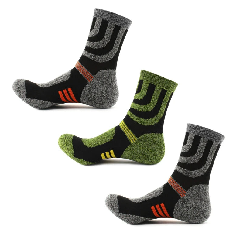 3 PAIRS Anti-Blister Winter Terry Socks – Outdoor Sports Running Cycling Camping Trekking