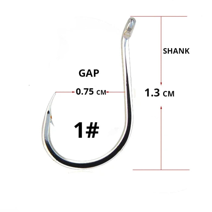 50PCS Octopus Fishing Hooks – High Carbon Barbed Circle Hooks For Freshwater & Saltwater