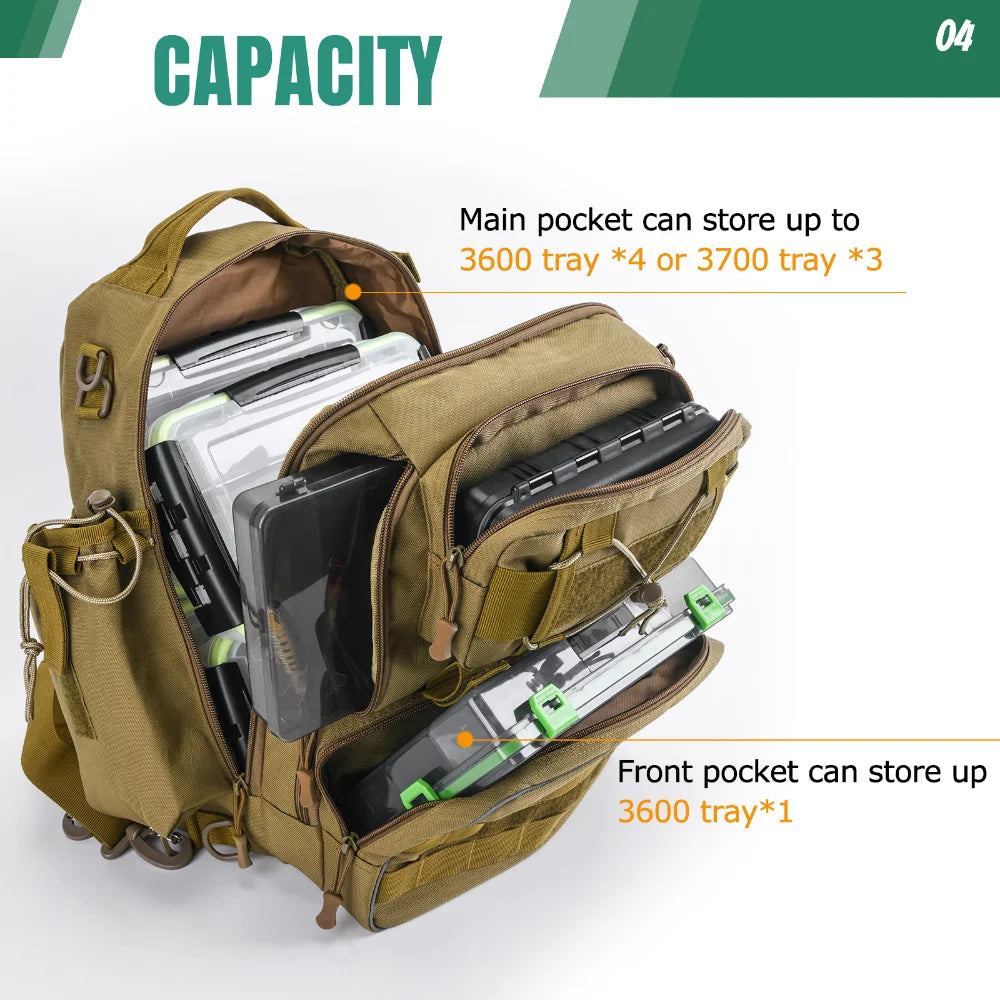 Multifunctional Waterproof Backpack – Large Capacity Tackle Bag For Fishing & Camping