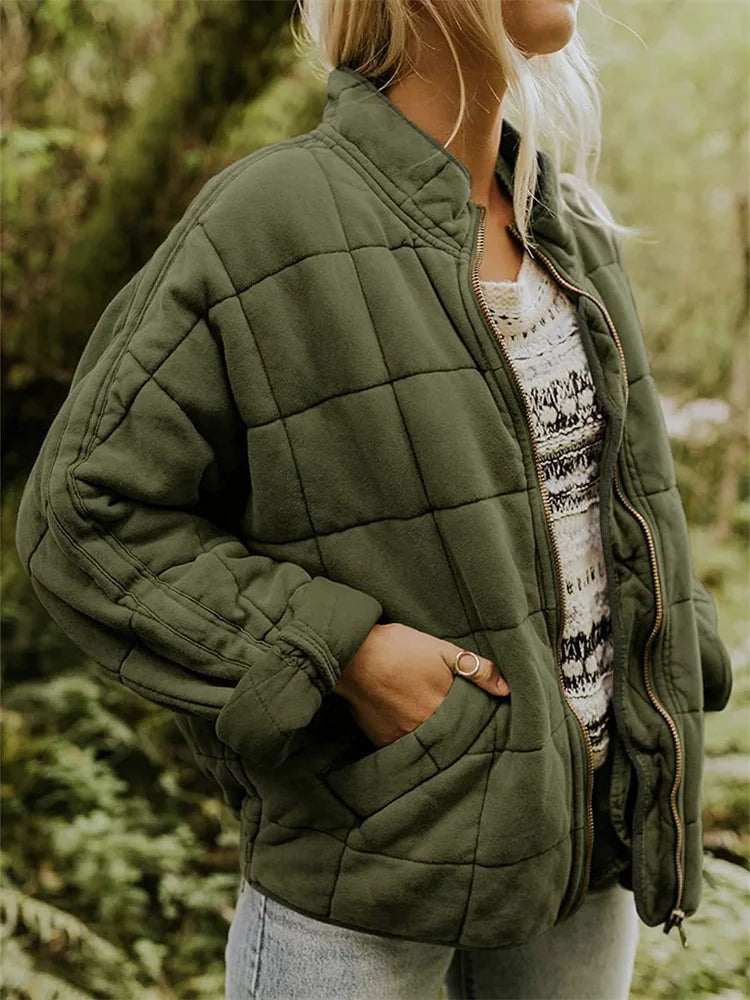 WENSILIAN Vintage Oversized Winter Jacket for Women – Thickened Cotton Warm Coat