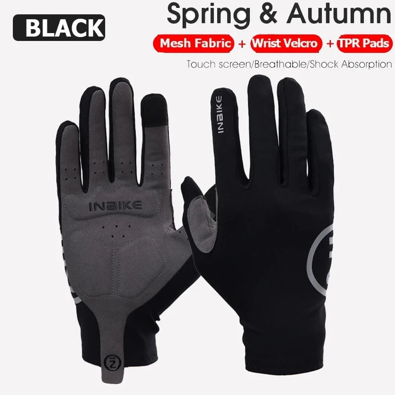 Full Finger Fleece Cycling Gloves with Gel Grip and Touchscreen