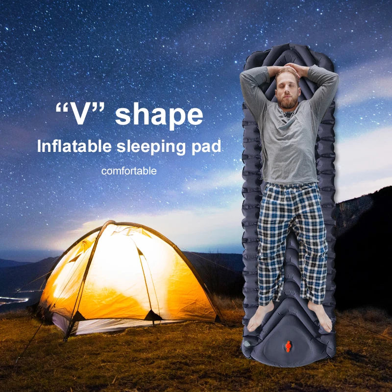 PACOONE Ultralight Inflatable Waterproof Sleep Pad with Built-in Pump & Pillow