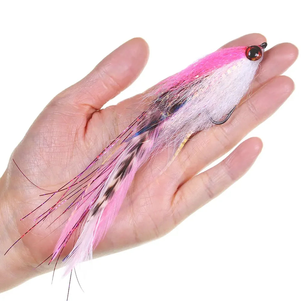 1.8G 15CM Big Streamer Baitfish Fly With 3D Fish Eyes for Trout