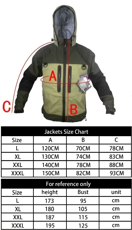 ELUANSHI Waterproof Fly Fishing Wading Jacket – Breathable, Durable, Adjustable Hood & Cuffs
