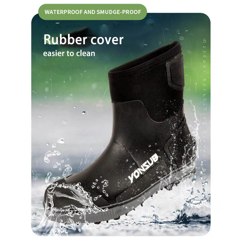 Reef Rock Fishing Shoes – Non-Slip Rubber Spike Sole Boots For Outdoor Use