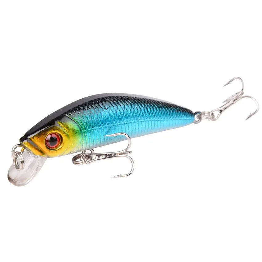 Minnow Fishing Lure - 70MM 8g 3D Eyes Crankbait Wobbler Artificial Hard Bait Tackle