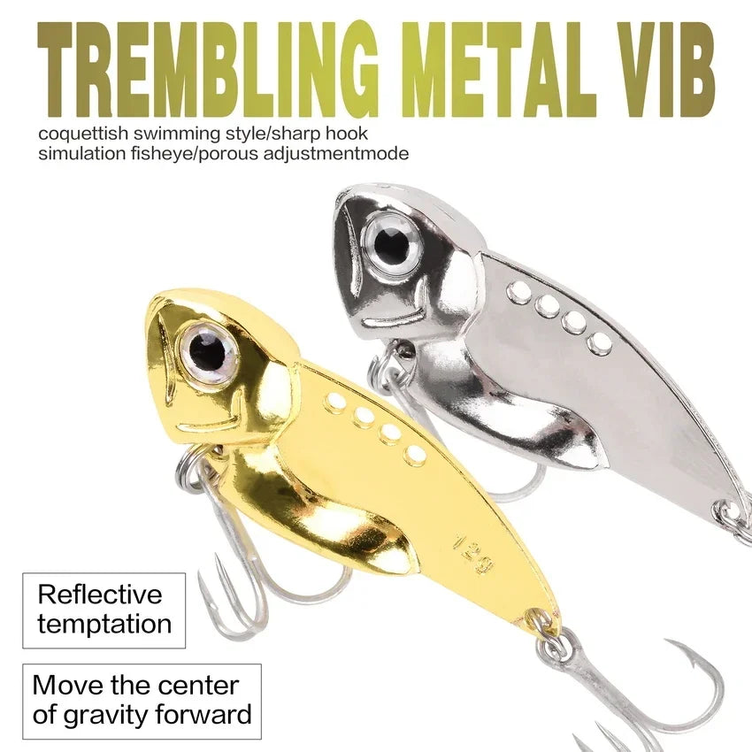 Metal Vib Fishing Lure – Sinking Vibration Spoon Spinner Bait