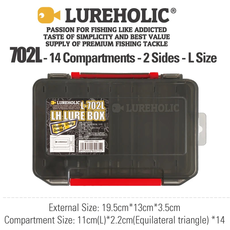 Compact Fishing Tackle Box with Clear Lid and Snap-Lock Latch