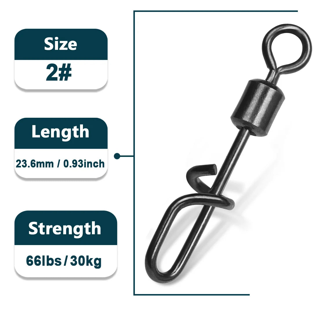 Stainless Steel Snap Fishing Swivels for Saltwater & Freshwater Fishing