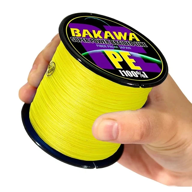BAKAWA 4 Strands Braided Fishing Line 500M-1000M - Japan Abrasion-Resistant PE, Floating Line