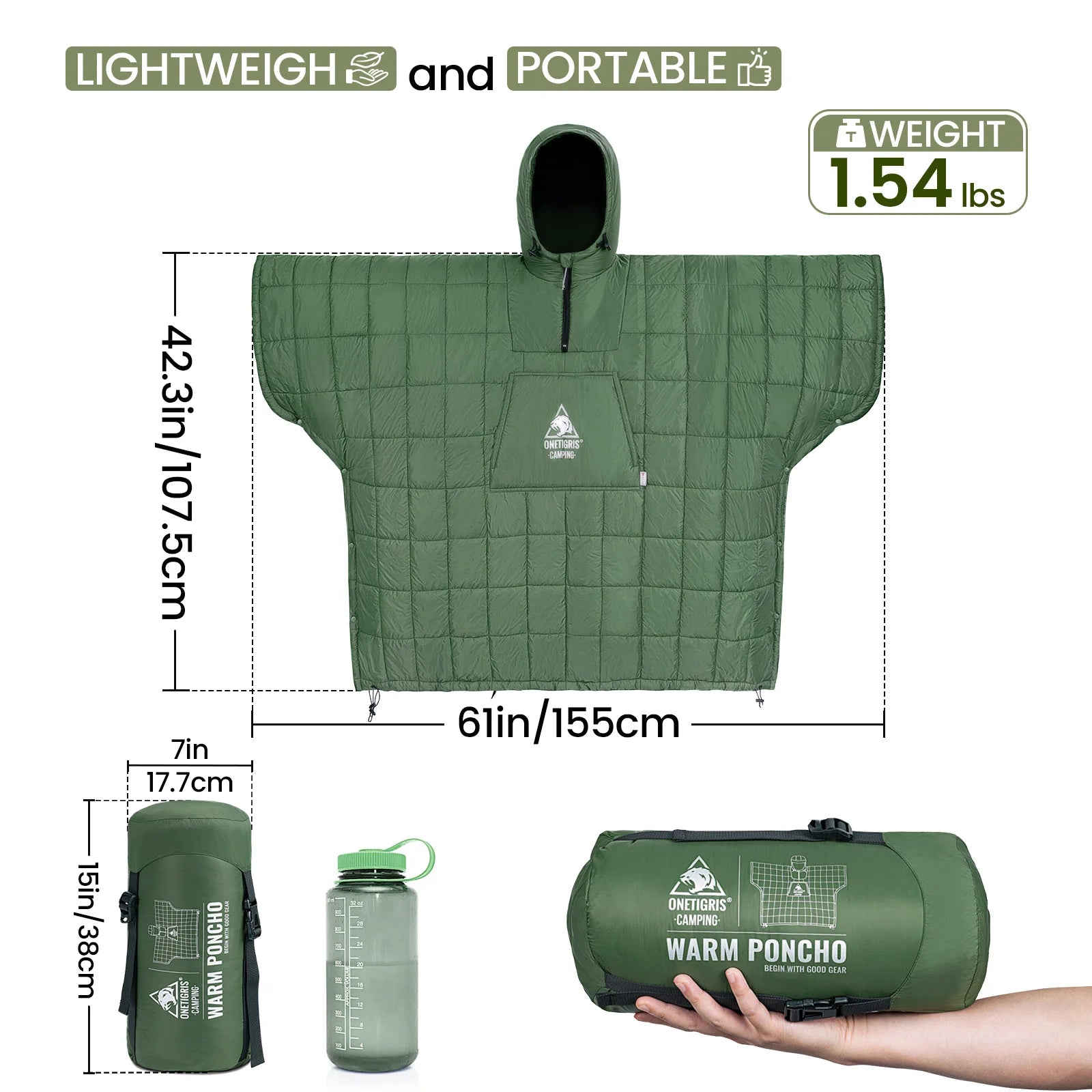 ONETIGRIS Multifunctional Camping Blanket Poncho – Ultralight & Warm Outdoor Gear